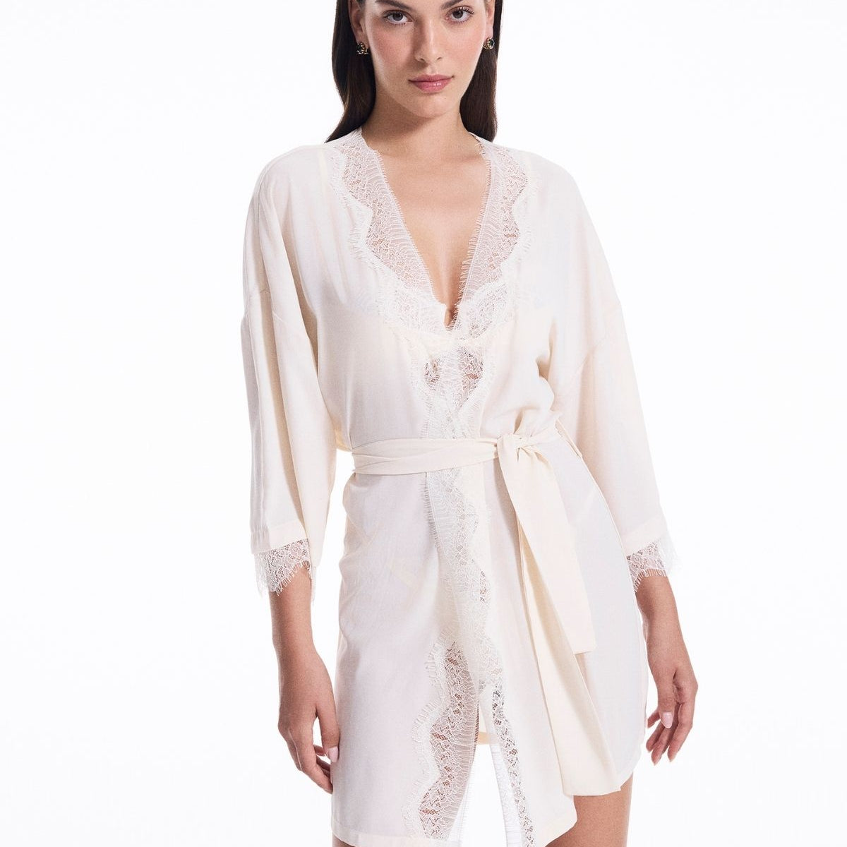 Caroline Chiffon Robe Champagne – House of Silk