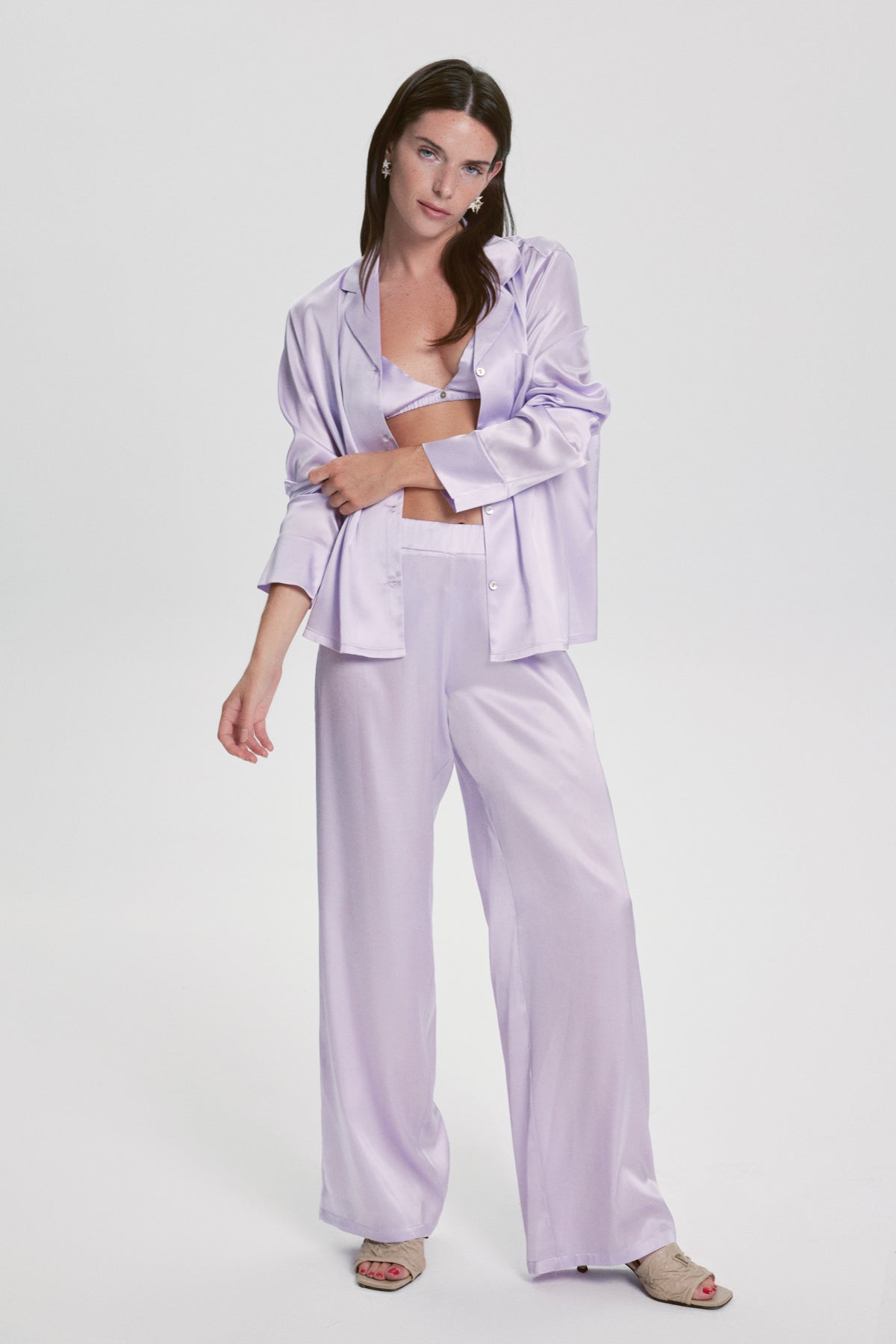 Costume De Pyjama Florence En Soie Lilas